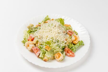 Салат Цезарь с креветками