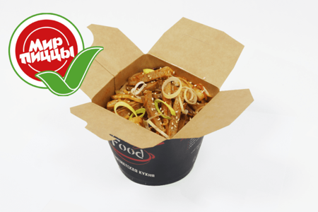 Удон со свининой в кисло-сладком соусе