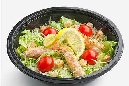 Салат Цезарь с креветками