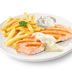 Семга на гриле