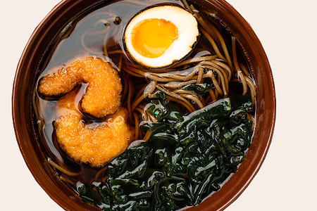 Лапша с креветками