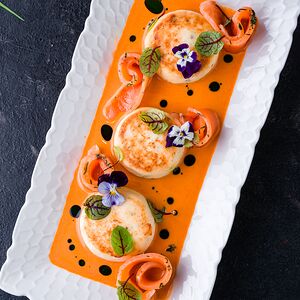 Сырники с сулугуни и слабосоленым лососем