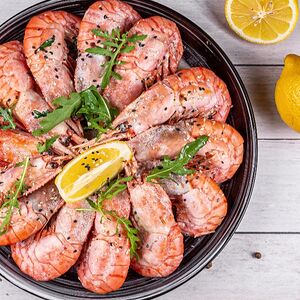 Жареные креветки Ботан XXXL в соусе