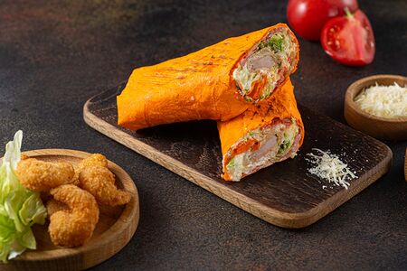 Шаурма итальянская с креветками