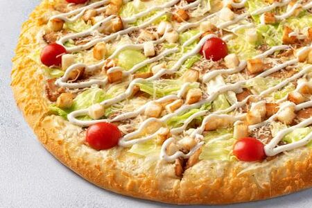 Пицца Цезарь 40 см на толстом с сыром