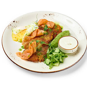 Драники картофельные с лососем