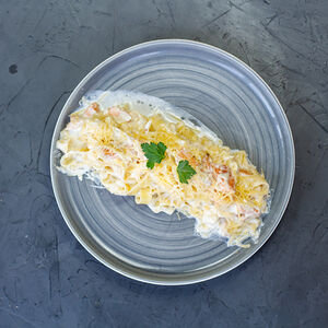 Феттуччине с лососем