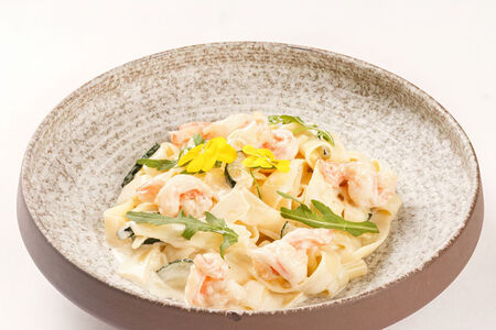 Феттуччине с креветками