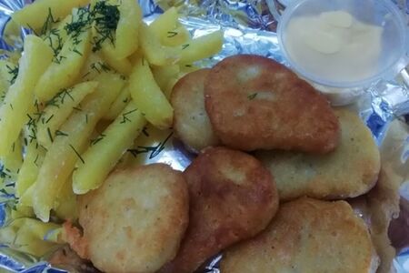 Наггетсы с сырным соусом