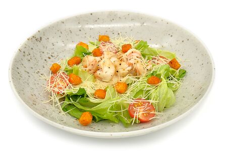 Салат Цезарь с креветками