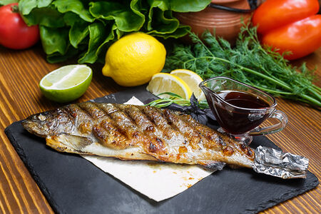 Сибас на мангале