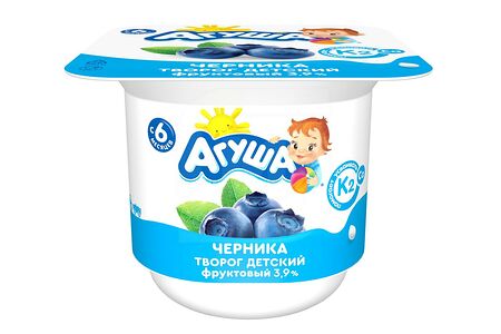 Агуша Творог фруктовый Черника 3,9%