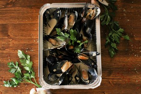 Мидии в сливочно-сырном соусе