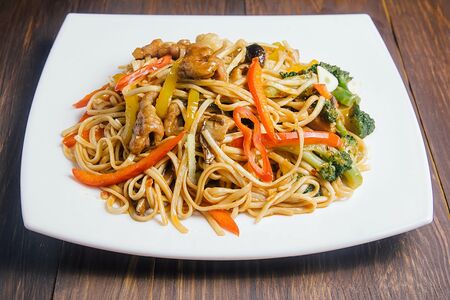 Лапша Удон со свининой и грибами