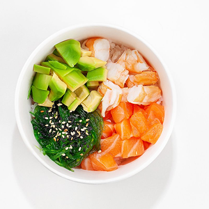 Поке с креветкой и лососем