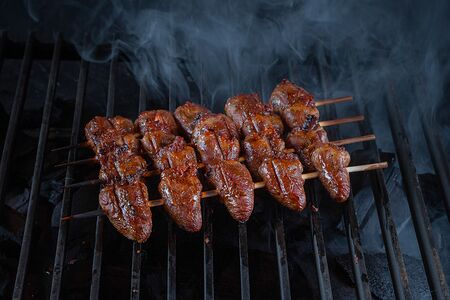 Куриные сердечки на гриле