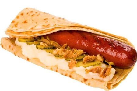 Блин деревенский с сосикой