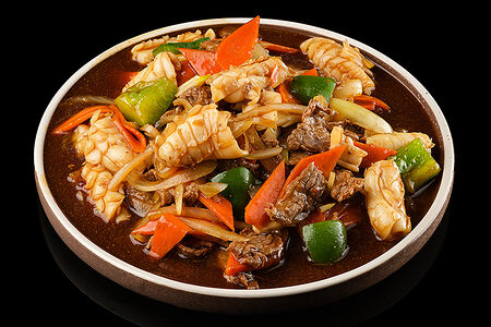 Кальмар с говядиной