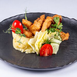 Филе трески с толченым картофелем