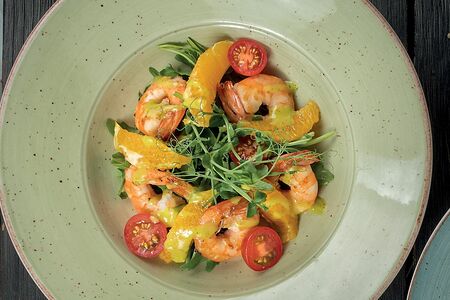 С руколой и креветками