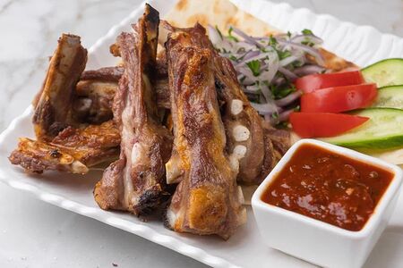 Баранина семечки с овощами