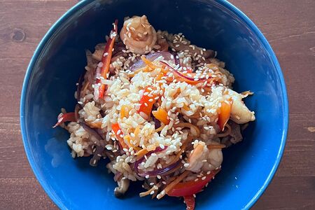 Рис с тигровыми креветками