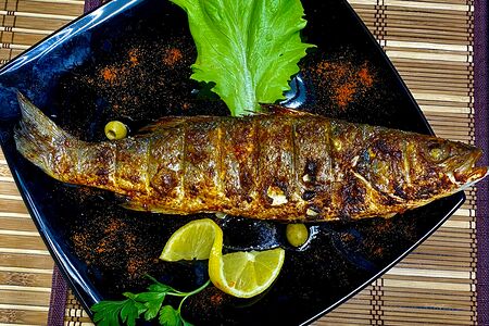 Сибас на мангале