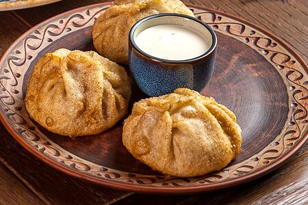 Жареные манты с говядиной