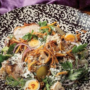 Салат с цыпленком и картофелем пай