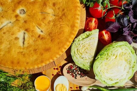 Осетинский пирог с капустой и яйцом