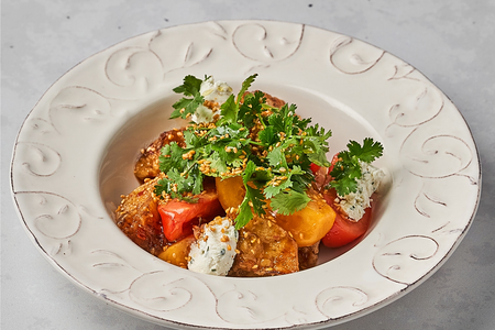 Салат с баклажаном и сладким чили