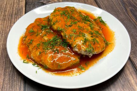 Домашняя котлета из говядины с гарниром