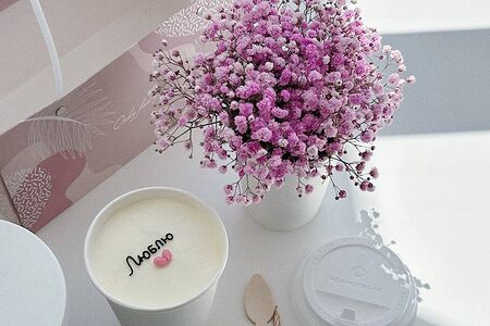 Набор Торт в стакане с цветами люблю гипсофила 