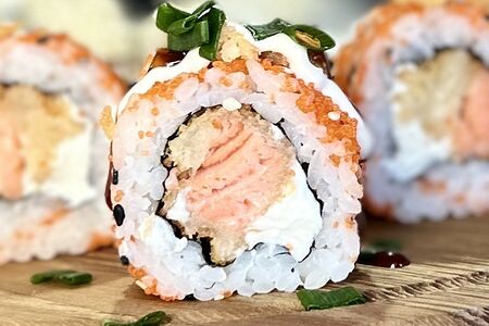 С хрустящим лососем