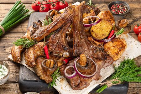 Микс шашлыков из курицы и баранины