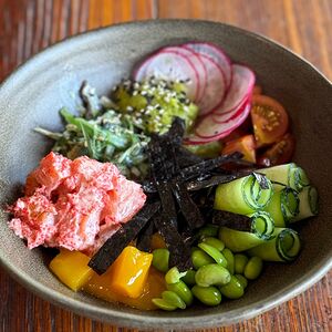 С лососем и креветками