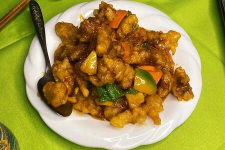 Свинина с ананасами в кисло-сладком соусе №213-2