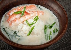 Сливочный суп с тигровой креветкой