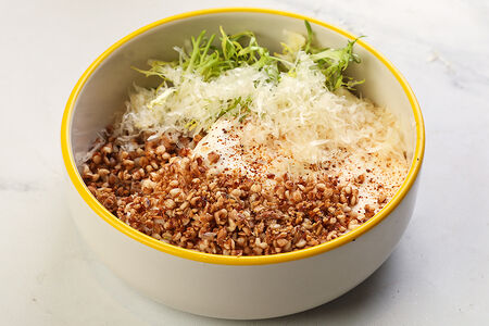 Гречневая каша с пармезановым муссом