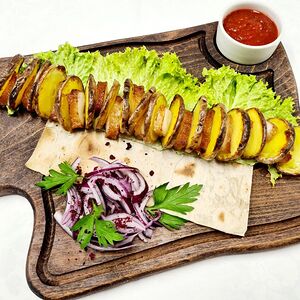 Картофель, запеченный с курдюком