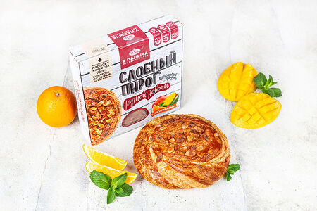 Слоеный пирог с манго и апельсином