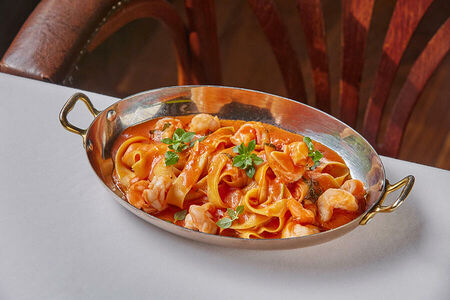 Паппарделле с креветками