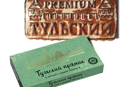 Тульский пряник Premium большой мятный с цедрой лимона