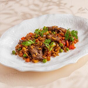 Жареный рис с говядиной