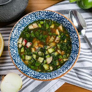 Окрошка с ветчиной