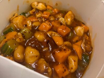 Вок курица гунбао с рисом