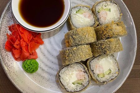 Жареный с креветкой