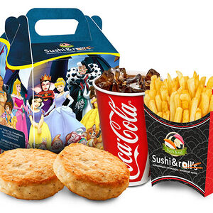 Котлетки 2 шт + фри + напиток на выбор + маленькая игрушка