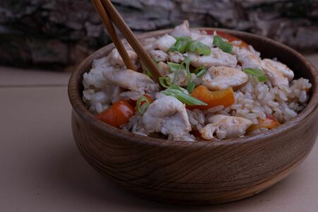 Вок Рис с курицей