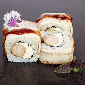 Унаги с лососем темпура 